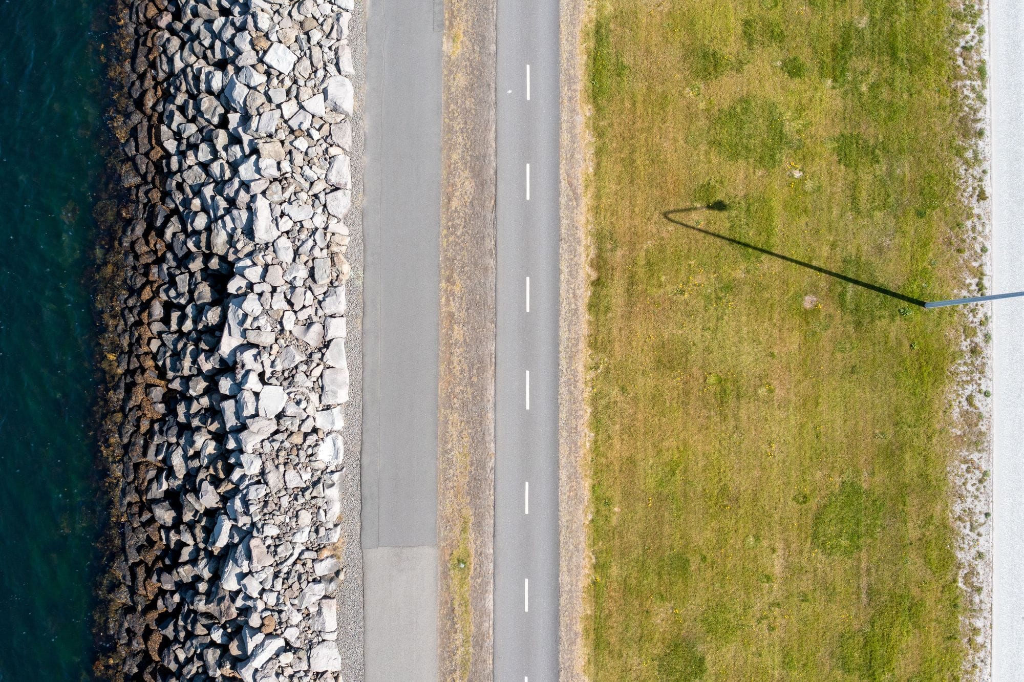 Loftmynd af göngu- og hjólastígum.